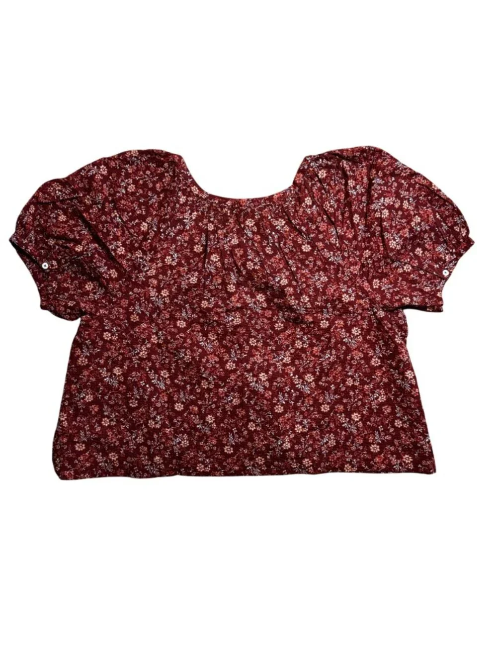 NWOT Madewell Emilina Mahogany Floral Cotton Button Blouse Size S MSRP $78